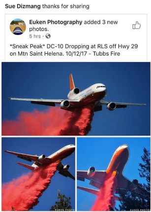 Numerous planes and helicopters fight the fires